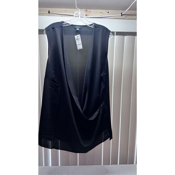 ALFANI BLACK SLEEVELESS WRAP BLOUSE WOMENS SIZE 3XL NEW P1-63 - Picture 1 of 11
